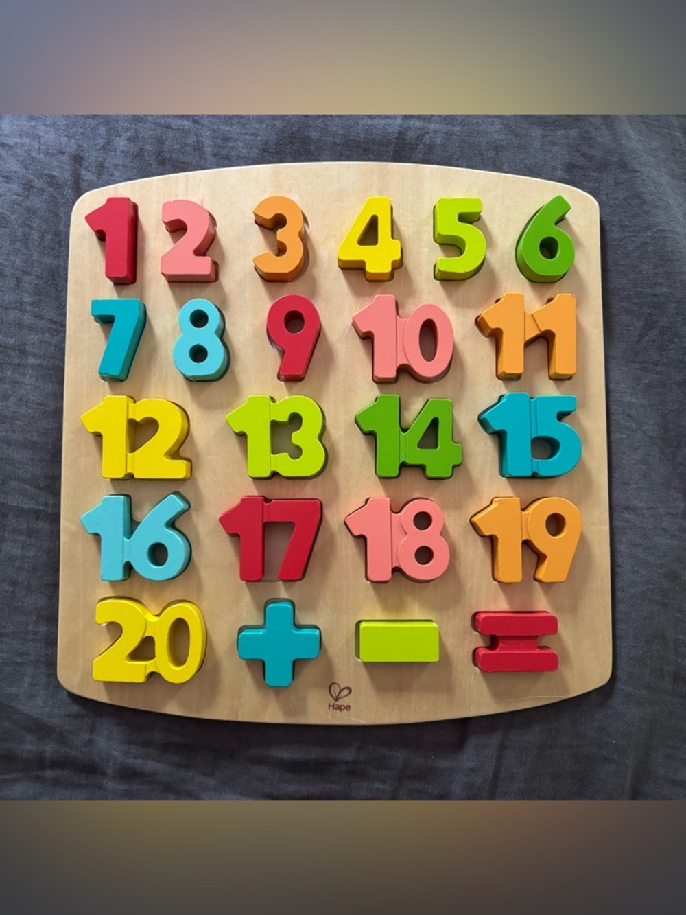 Hape Wooden Number Puzzle Board Colorful Game Learning Toy